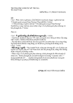 Kiểm tra 15 phút (phần văn bản) trường THCS Phước Mỹ Trung